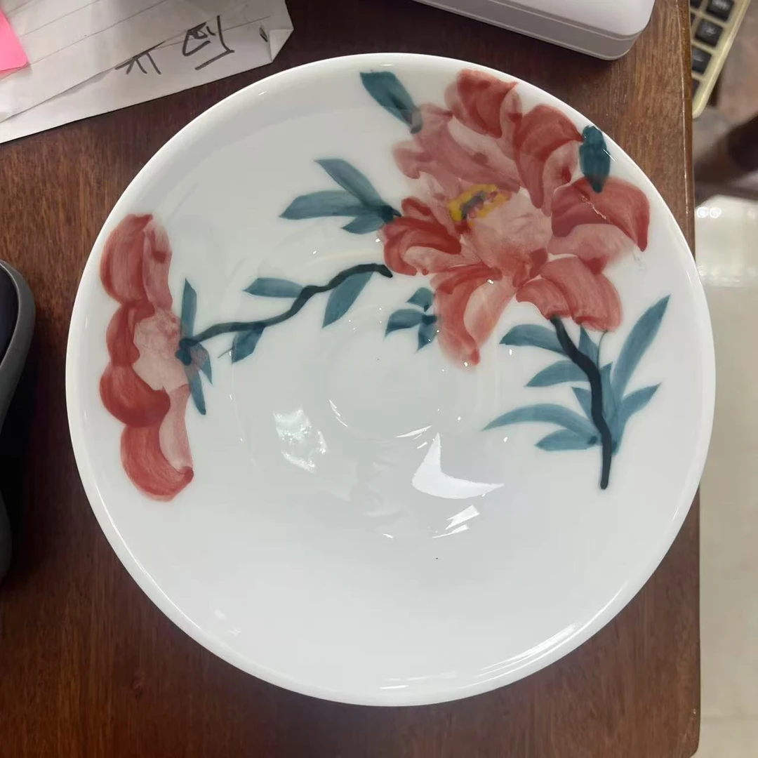 景德镇高温釉中彩-斗笠碗