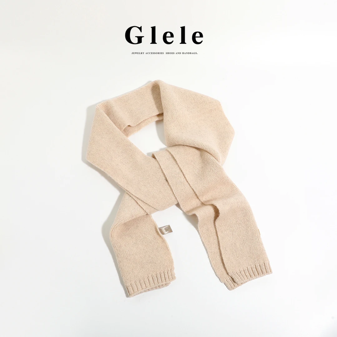 Glele私服「100羊毛纯色围巾」韩系百搭纯色显白氛围感围巾