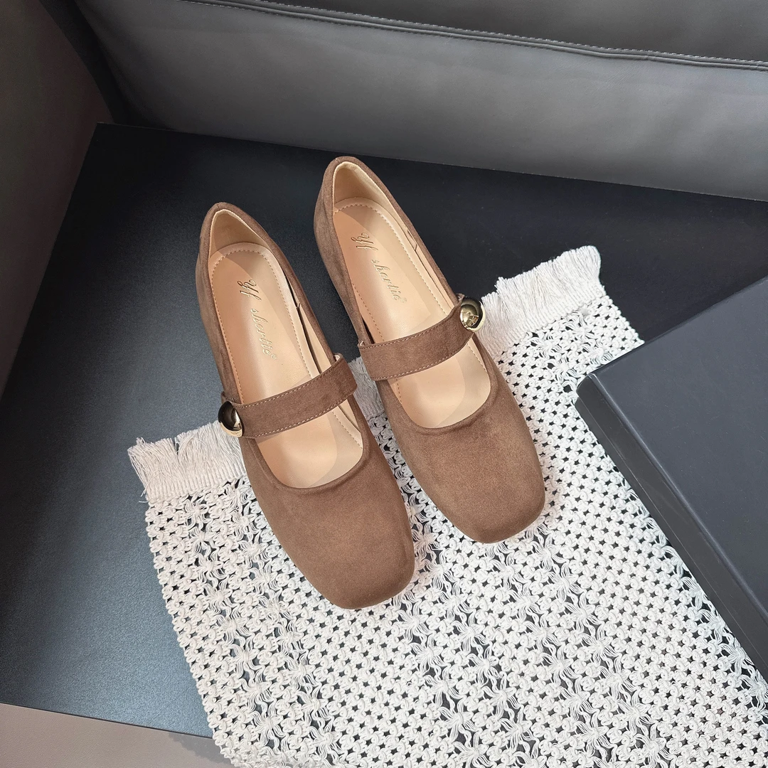 法式百搭玛丽珍软底玛丽珍低跟增高方头单鞋女鞋新款玛丽珍女鞋