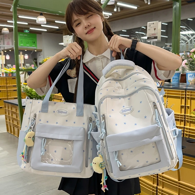 高颜值可爱痛包初中高中生大容量双肩包2025新款小学生轻便背包女