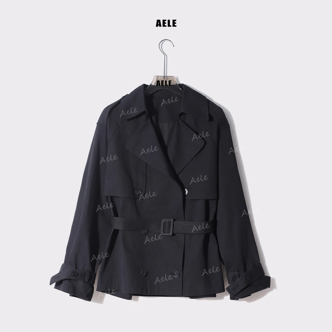 AELE气质双排扣宽松显瘦休闲风衣时尚百搭外套 W853 2322 AD