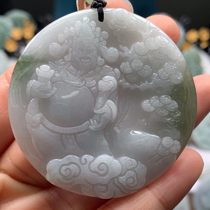 翡翠未镶嵌颈饰山水财神爷福利
