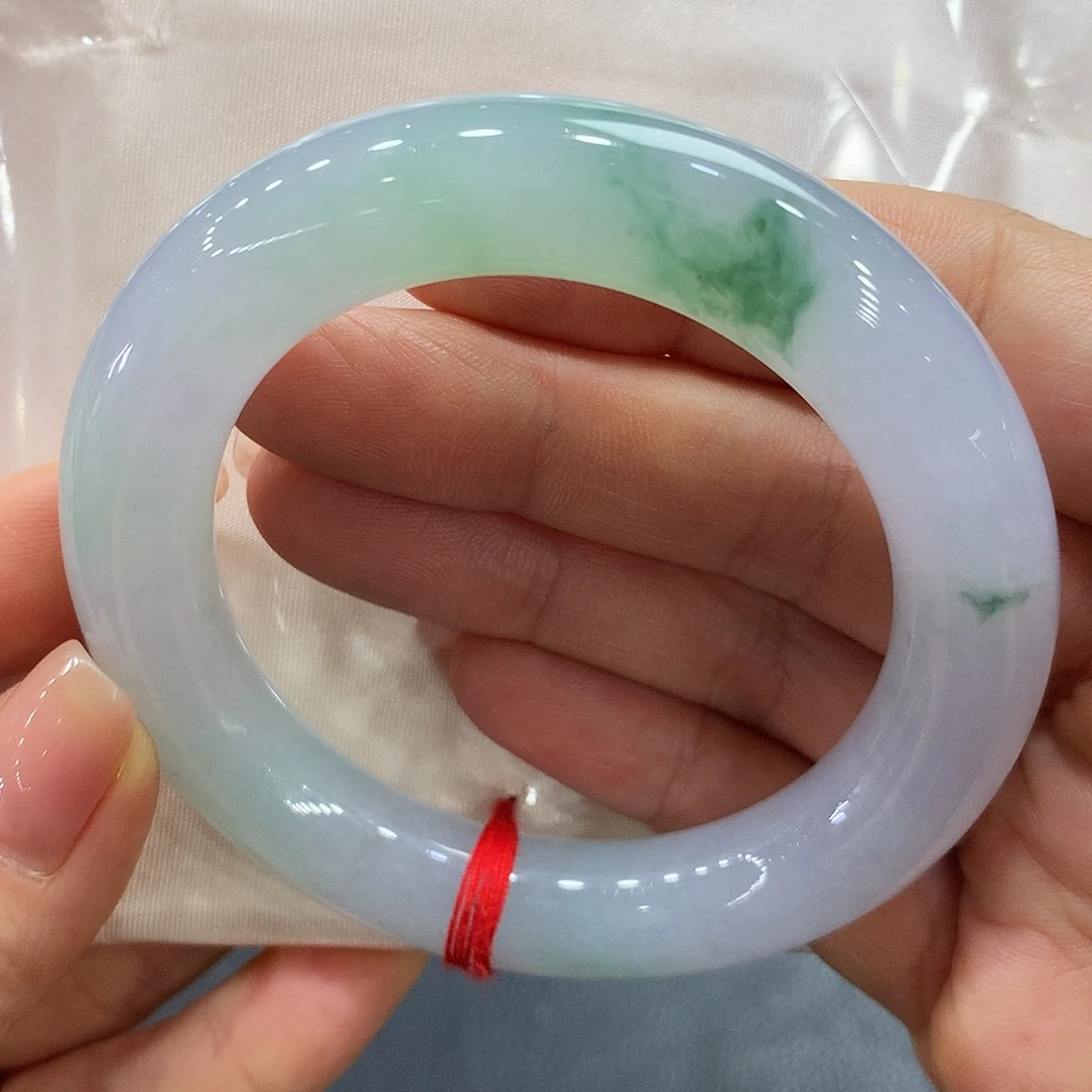 翡翠未镶嵌手镯53圈圆条两天鉴赏