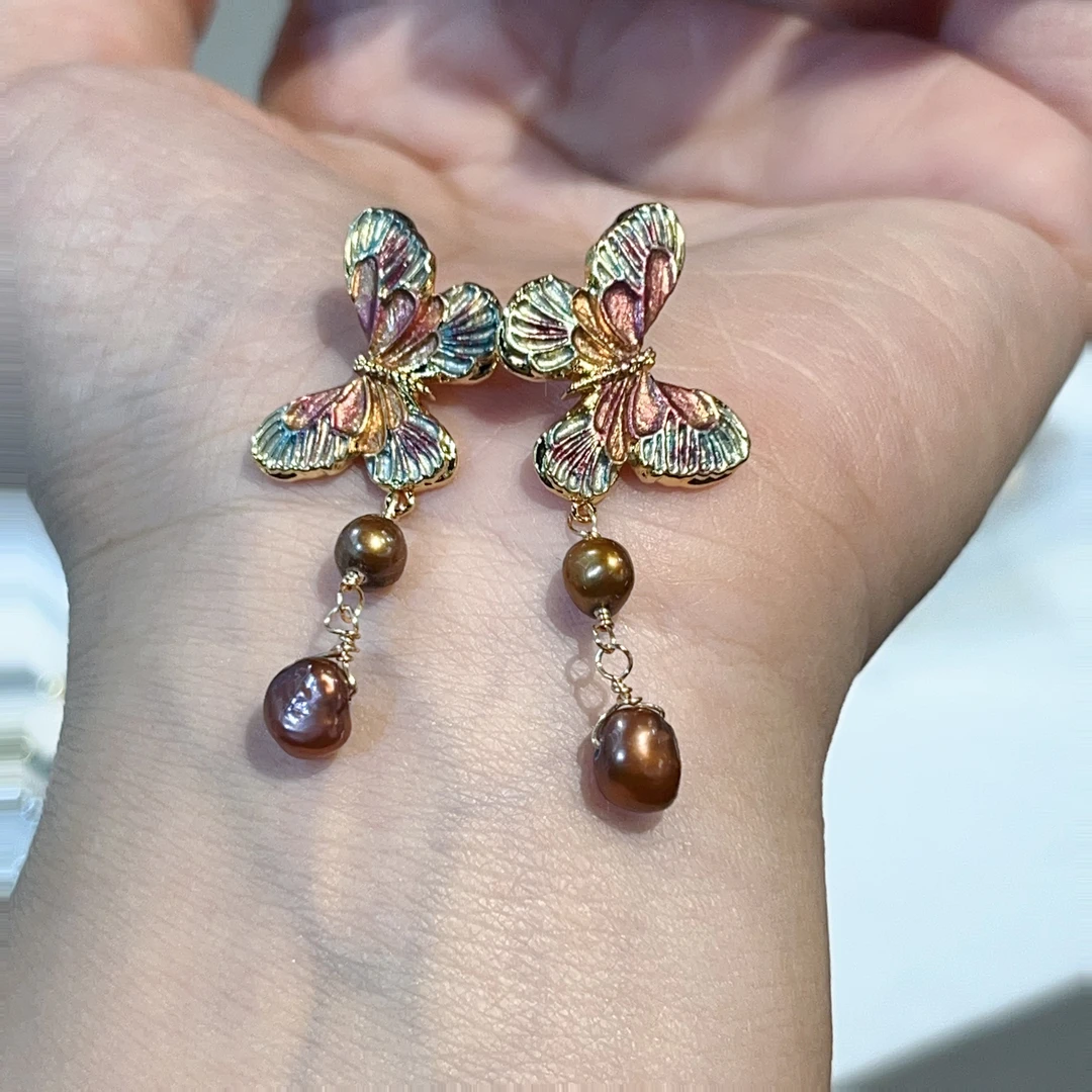 非金属亚克力耳饰 P584同款滴油蝴蝶结耳饰