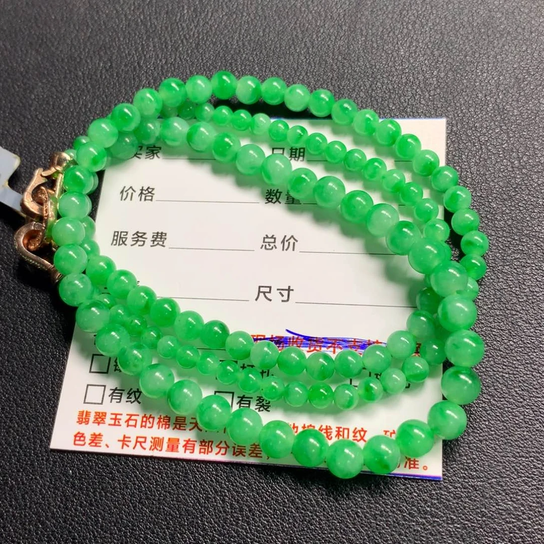 翡翠未镶嵌颈饰项链