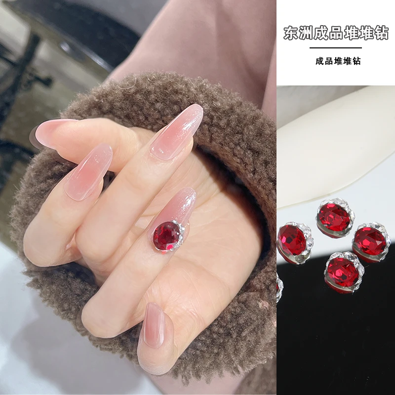 ZZ美甲钻饰品东洲成品堆钻10*8鸽子蛋手工堆钻精致高品质超闪