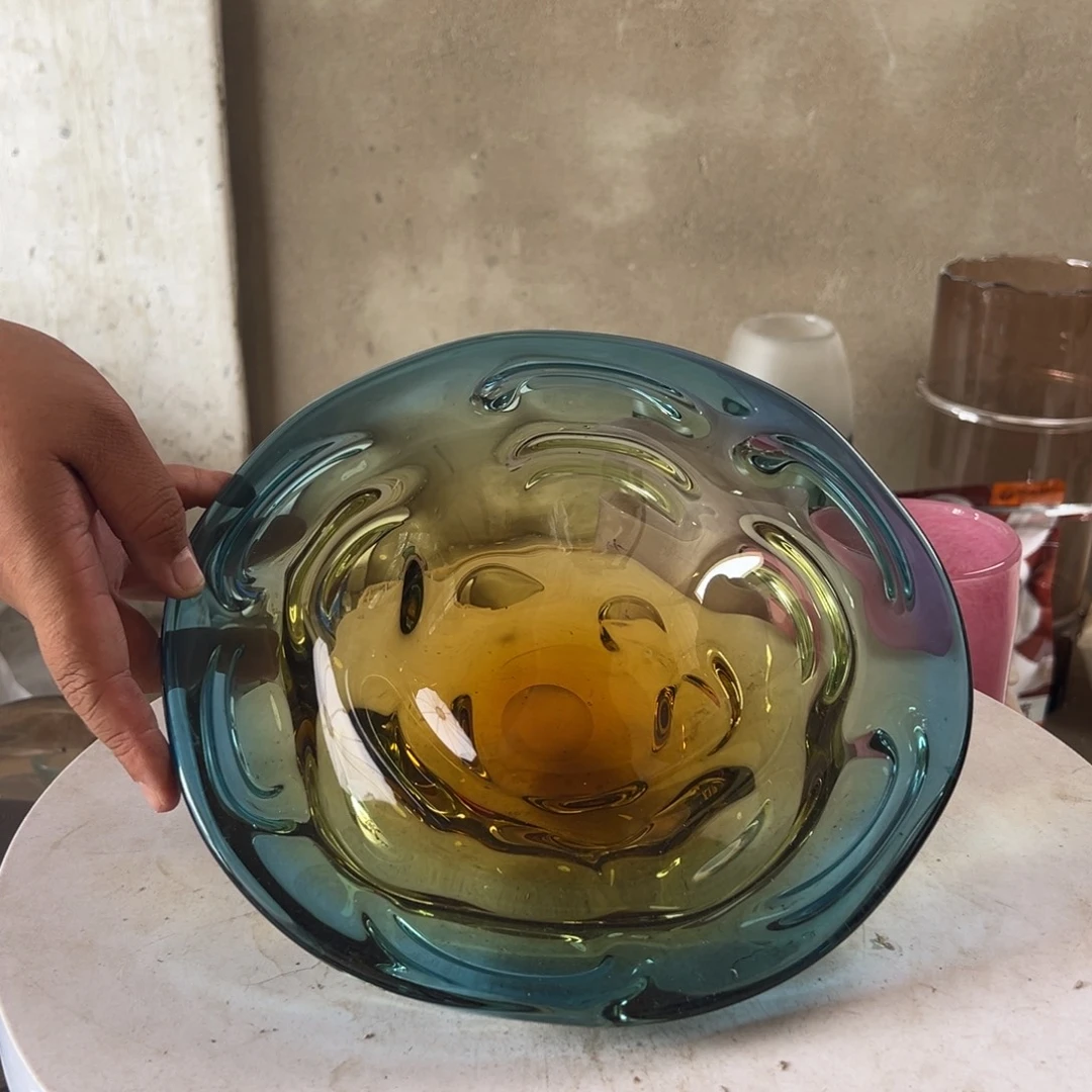 弘扬琉璃花器微瑕长25