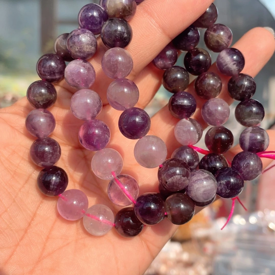 水晶手串未镶嵌10mm梦幻紫水晶手串多样性发其一