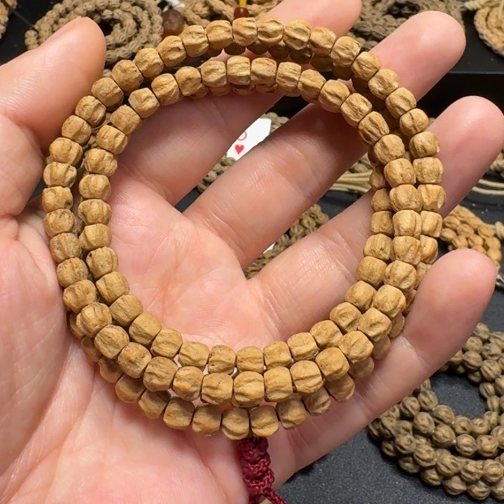 柏香籽/百香籽吊坠粉皮方块龙脊多棱百香籽长串