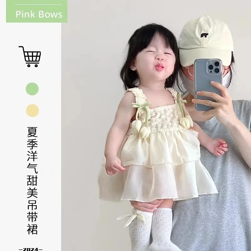 婴儿夏季吊带包屁裙新生儿夏天衣服女宝宝包屁衣百天周岁公主裙子