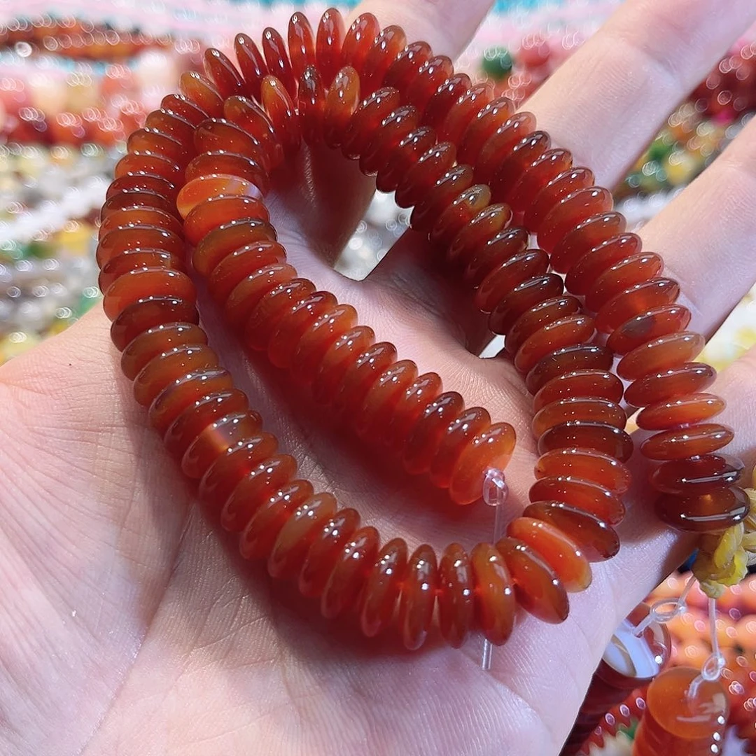 玛瑙/玉髓合金珠宝半成品玛瑙飞碟12mm一条