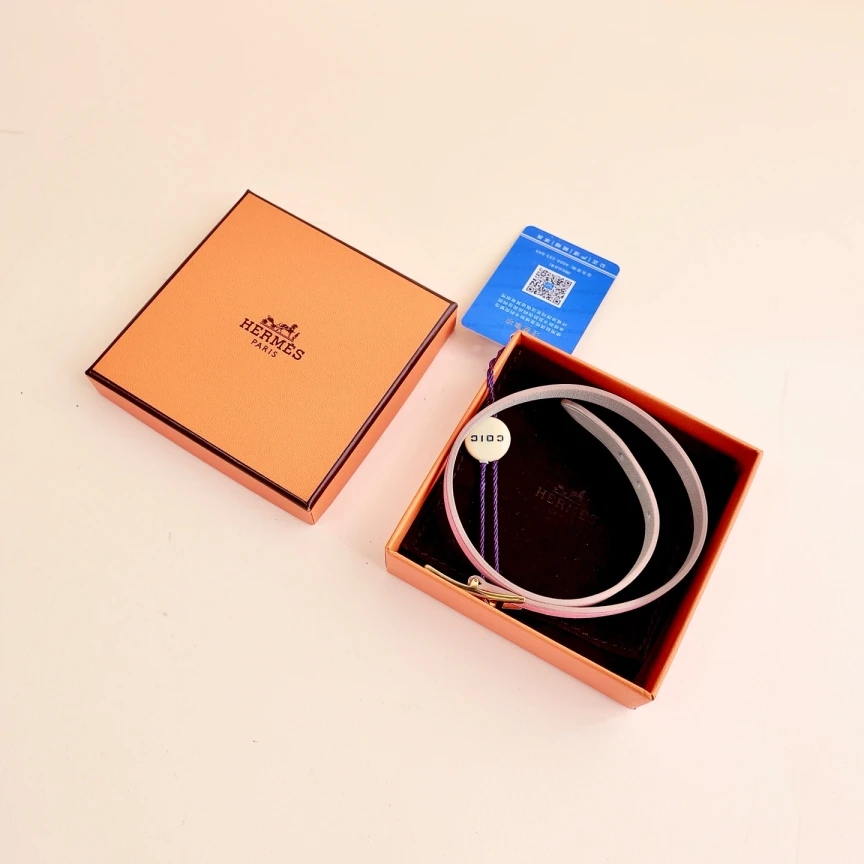 99新 Hermes/爱马仕 双圈手环手镯/35.5cm/9589
