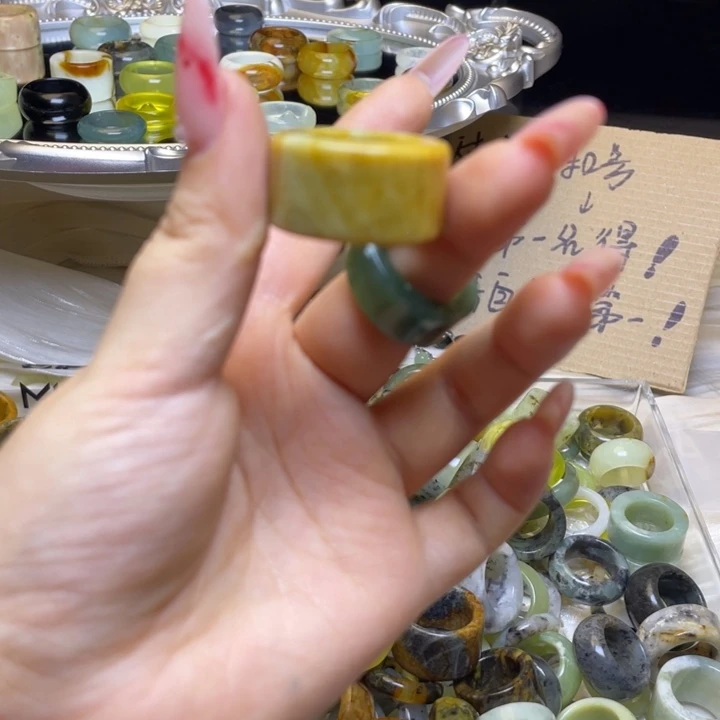 蛇纹石玉合金戒指139-18.2