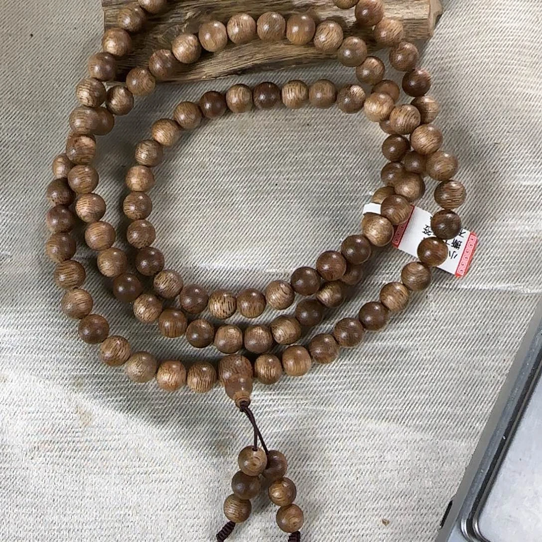 沉香碎屑沉香勾丝➕白棋红油08圆珠多圈收藏级