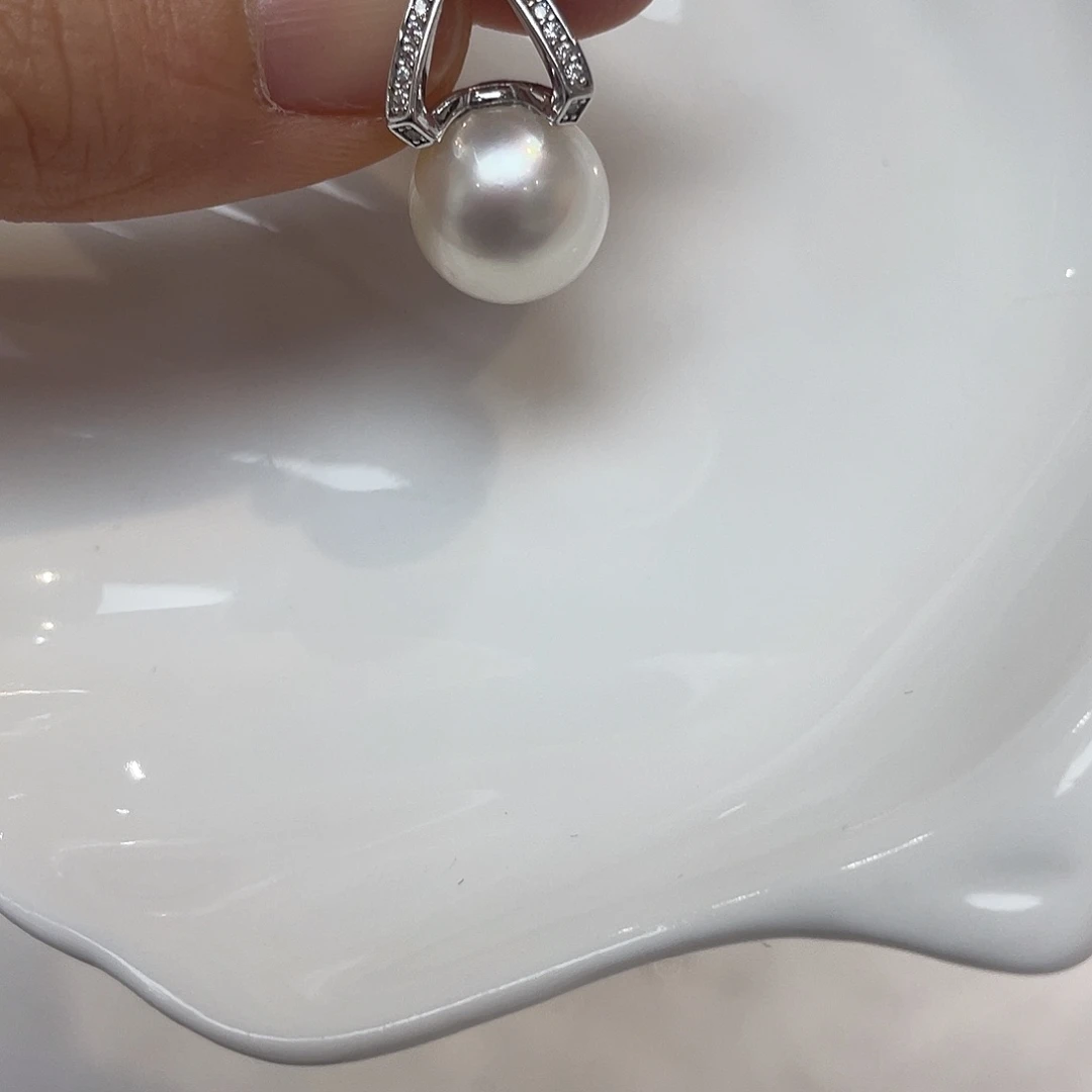 海水珍珠银S925镶嵌吊坠(不含链)