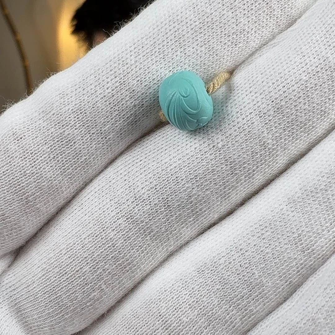 绿松石未镶嵌珠宝奇石蝶恋花