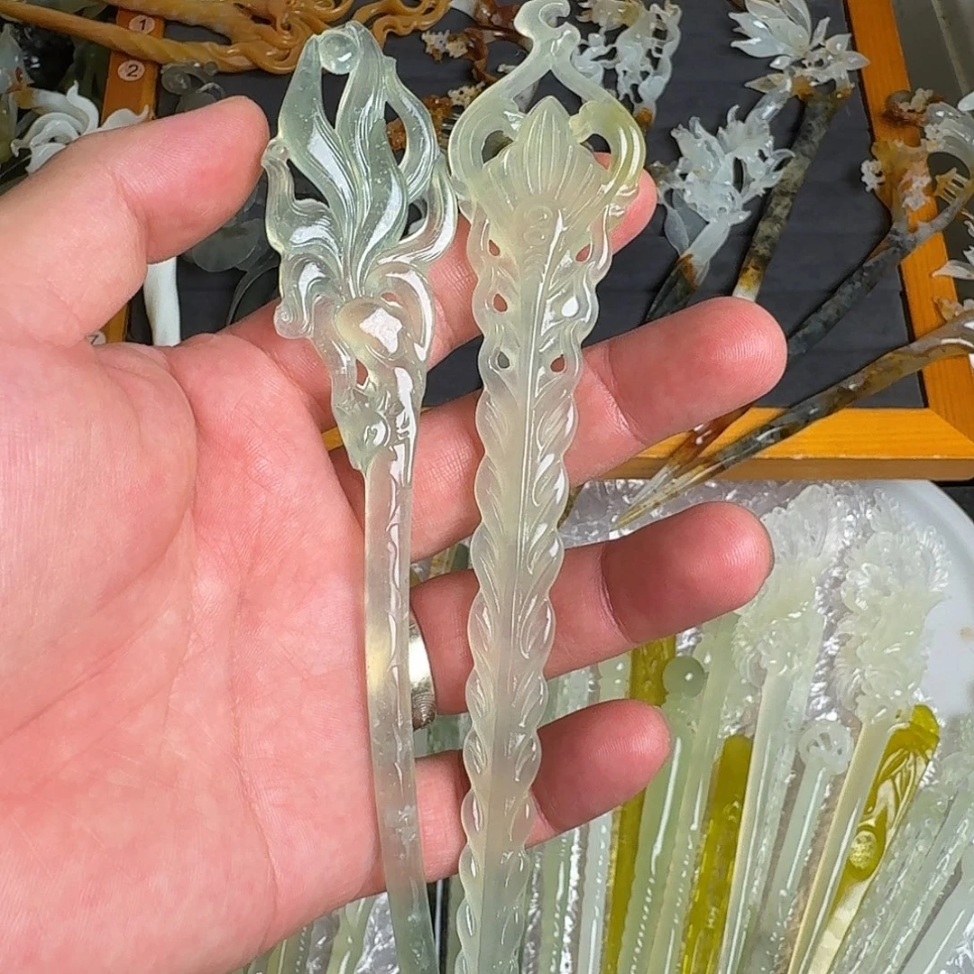 今***嘛蛇纹石玉未镶嵌发饰