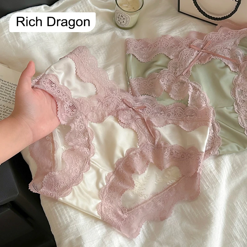 Rich Dragon法式纯欲辣妹蕾丝内裤女舒适透气中腰不卡档三角裤