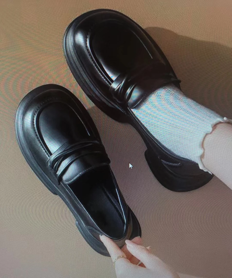 （真软皮撤柜）2025春季新款女英伦风时尚百搭舒适乐福鞋软底软面