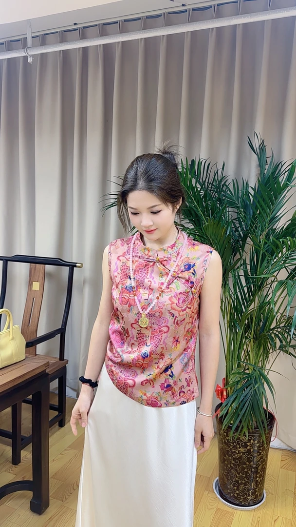 【鱼跃龙门】无袖夏季新款新中式重工刺绣亮片国风无袖气质