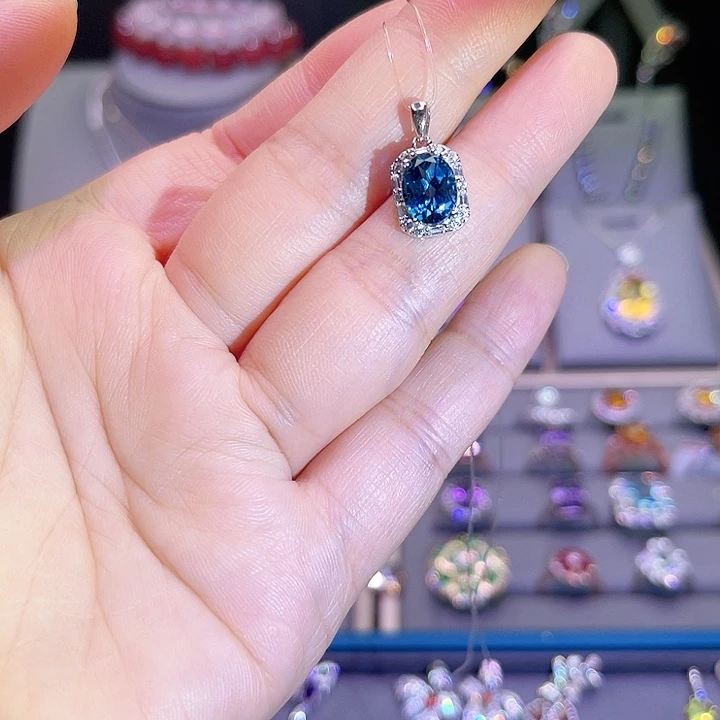 吊坠(赠链)托帕石银S925镶嵌