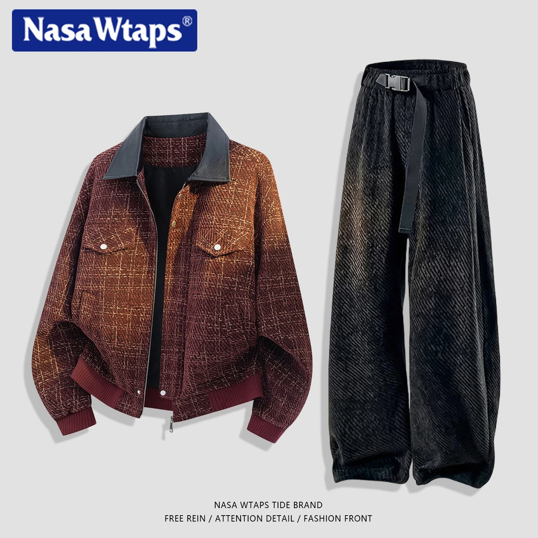 NASA WTAPS潮牌小香风夹克外套男款春秋季新款宽松休闲穿搭一整套