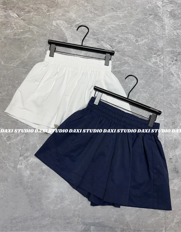 【高腰显瘦蓬蓬阔腿短裤】2025韩系松紧腰休闲a字短裤633#