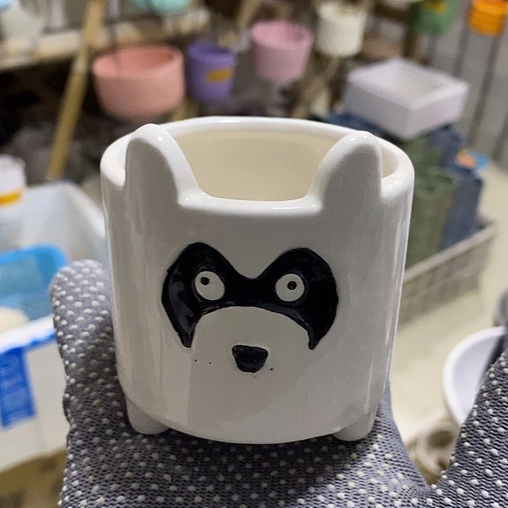 陶盆有孔 瑕疵针孔漏釉介意勿拍外口 7外高7