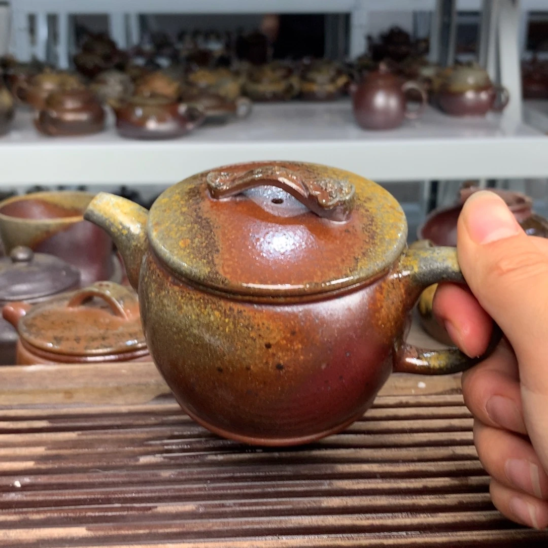 茶壶紫砂纯自然柴烧