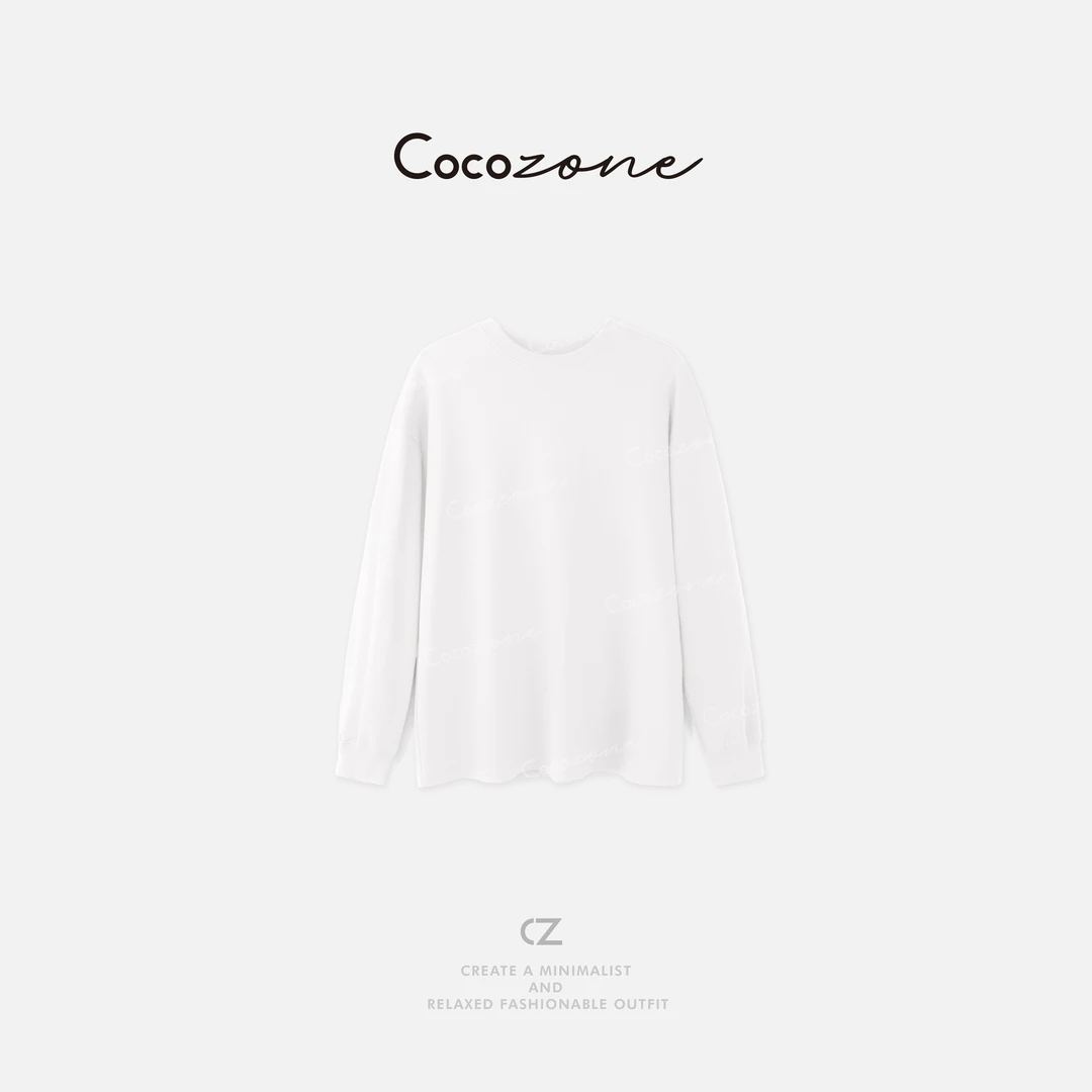 COCO ZONE刘一一  圆领宽松休闲大版随意感长袖T恤 CD1A1376