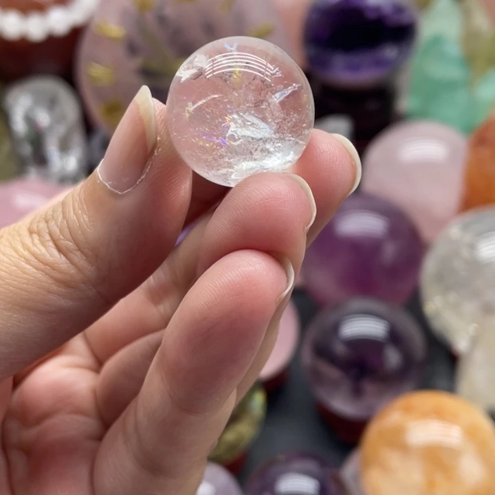 未镶嵌珠宝半成品水晶41号20mm彩虹白水