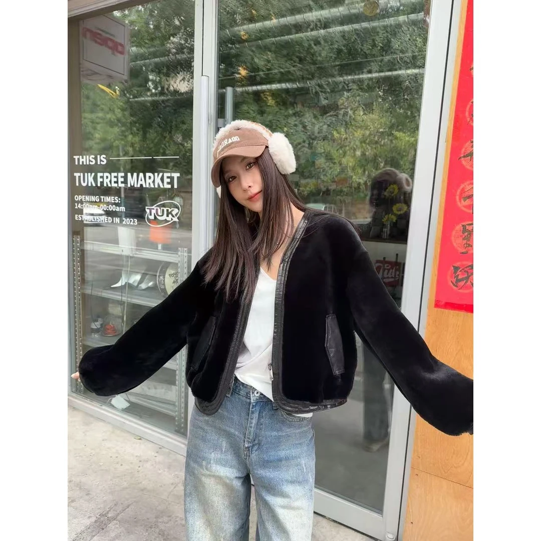 【JY景】MMLi CLOTHES新款设计师皮毛一体外套mm25630