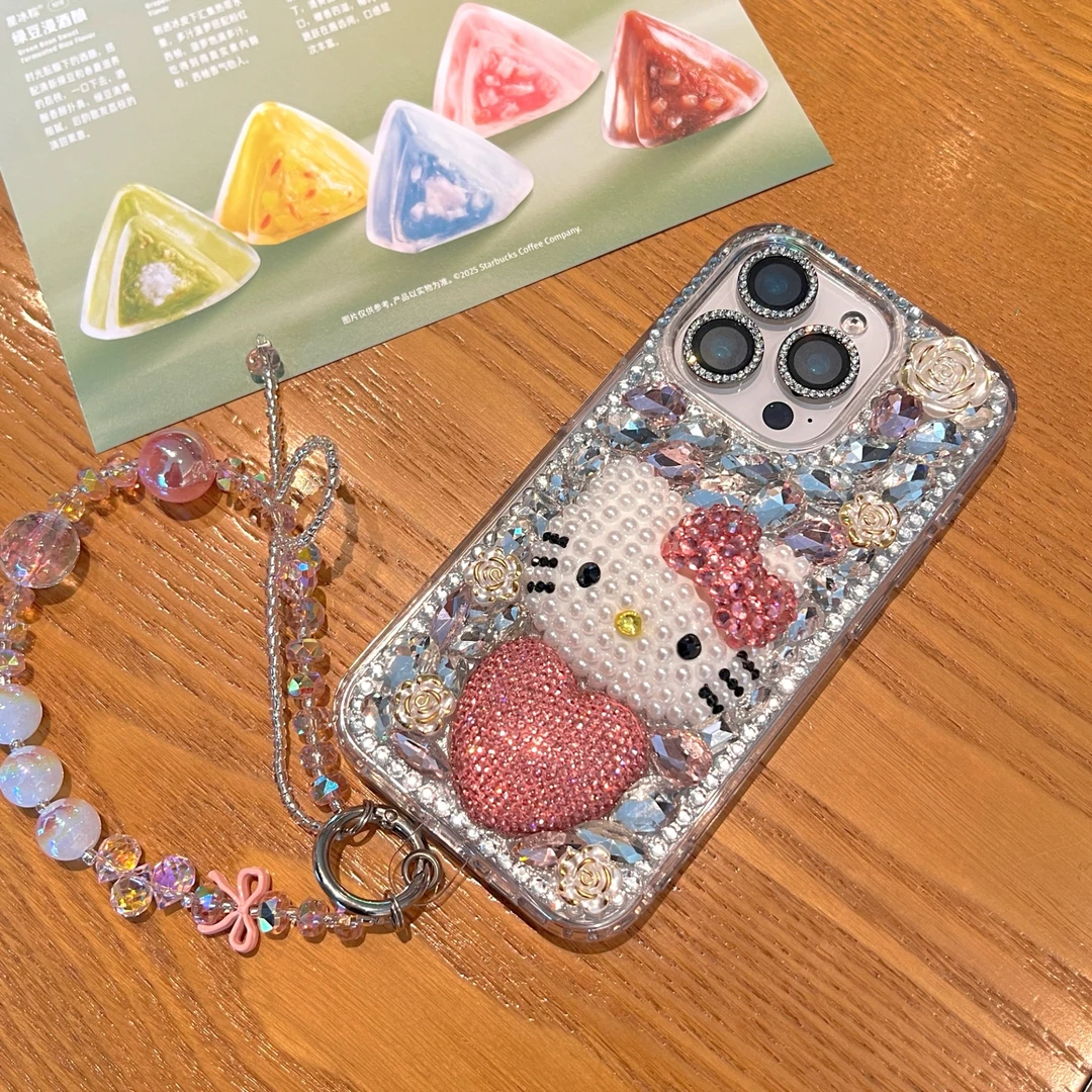 KT猫可爱粉蝴蝶结适用于iPhone17ProMax苹果16手机壳151413透明