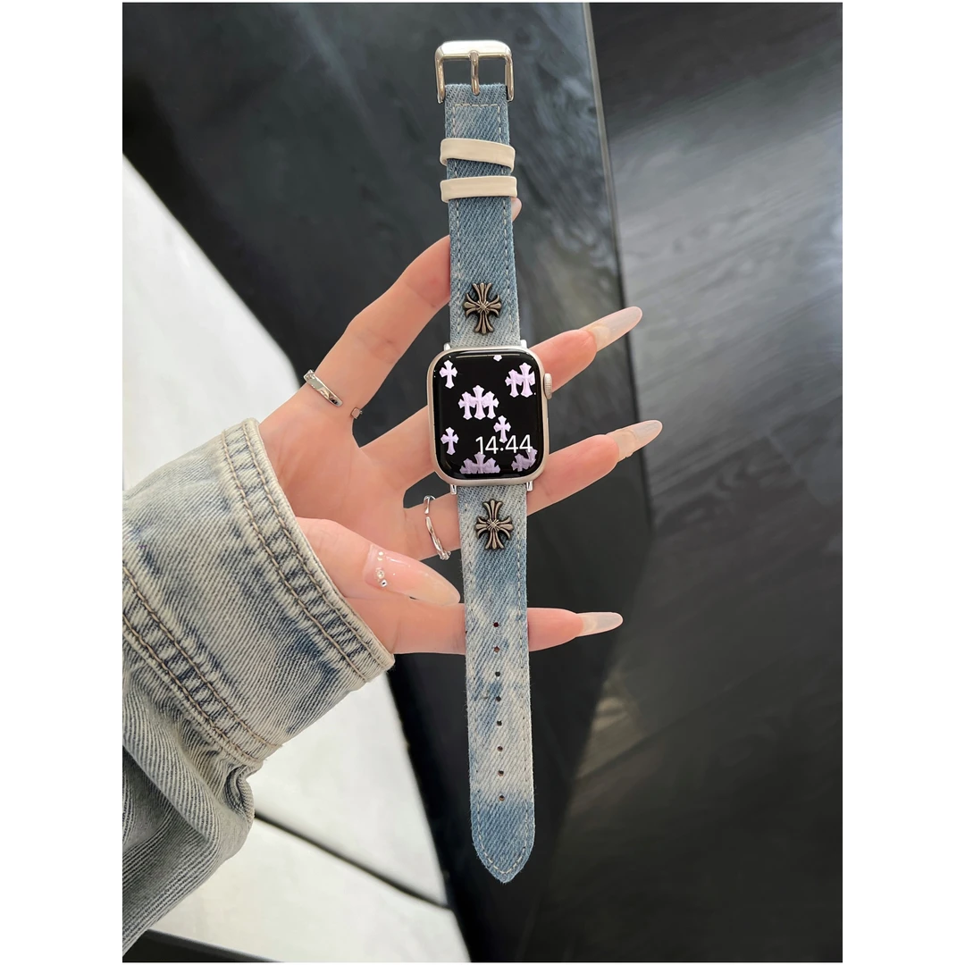 适用华为Fit4Pro手表带Fit3/Fit2扎染牛仔克罗芯复古腕带男女款潮