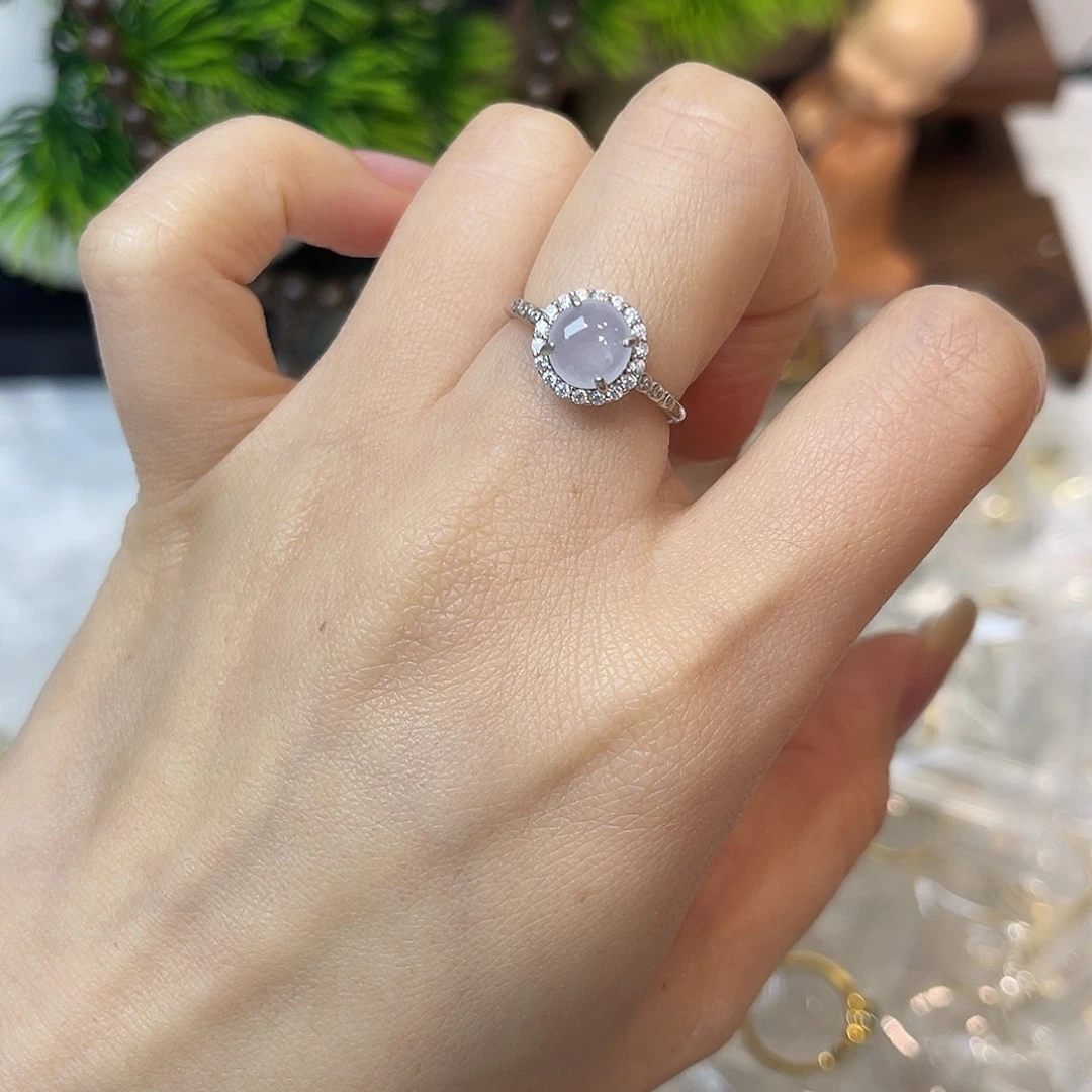 翡翠银S925镶嵌戒指