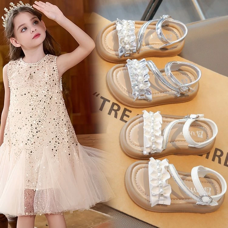 女童公主凉鞋2025新款夏季儿童中大童时尚女童休闲厚底软底沙滩鞋