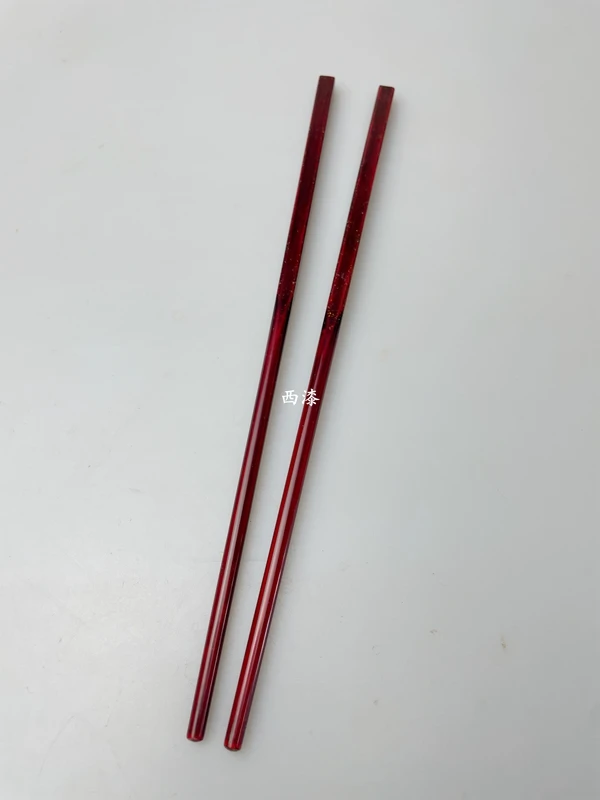 【西漆】全手工制作餐具中国传统工艺隐红小闪光款漆筷