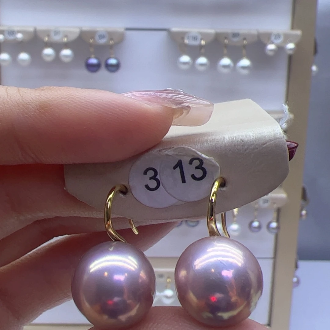 淡水珍珠耳饰18K金镶嵌