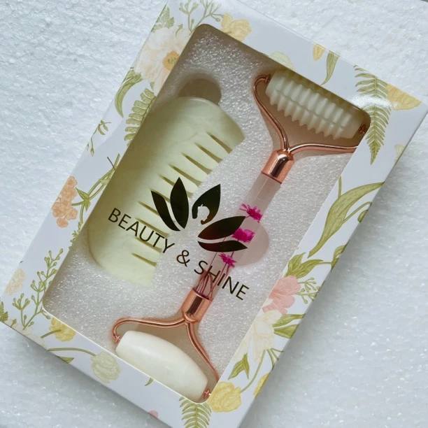 玉石美容器按摩梳套装