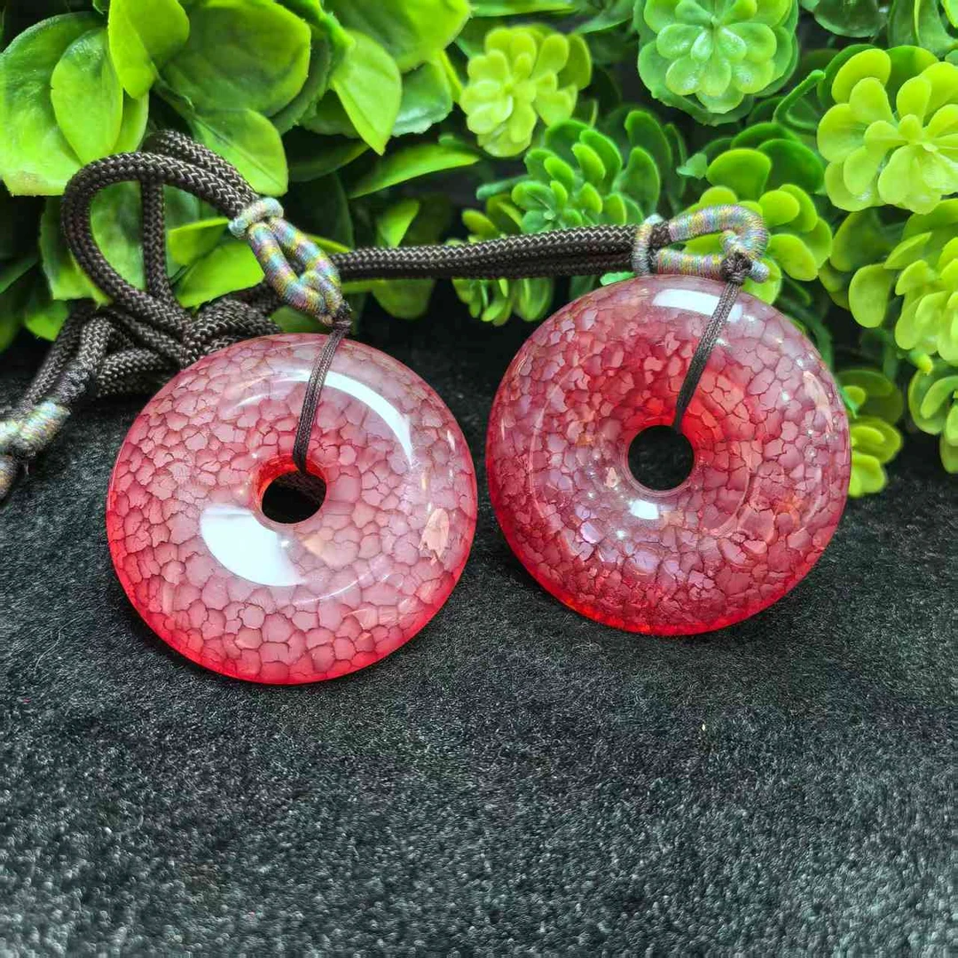 S1851【福嘟嘟珠宝】阿格流斯粉平安扣-送礼佳品-多样性只发一件