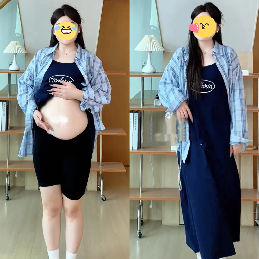 韩系字母印花背心裙衬衫两件套女秋季大码胖妹妹温柔气质显瘦套装