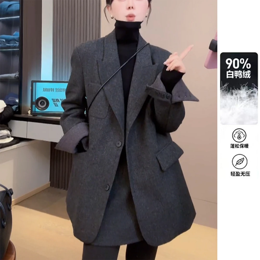 【欲望都市】内里羽绒加厚西装羊毛外套百搭
