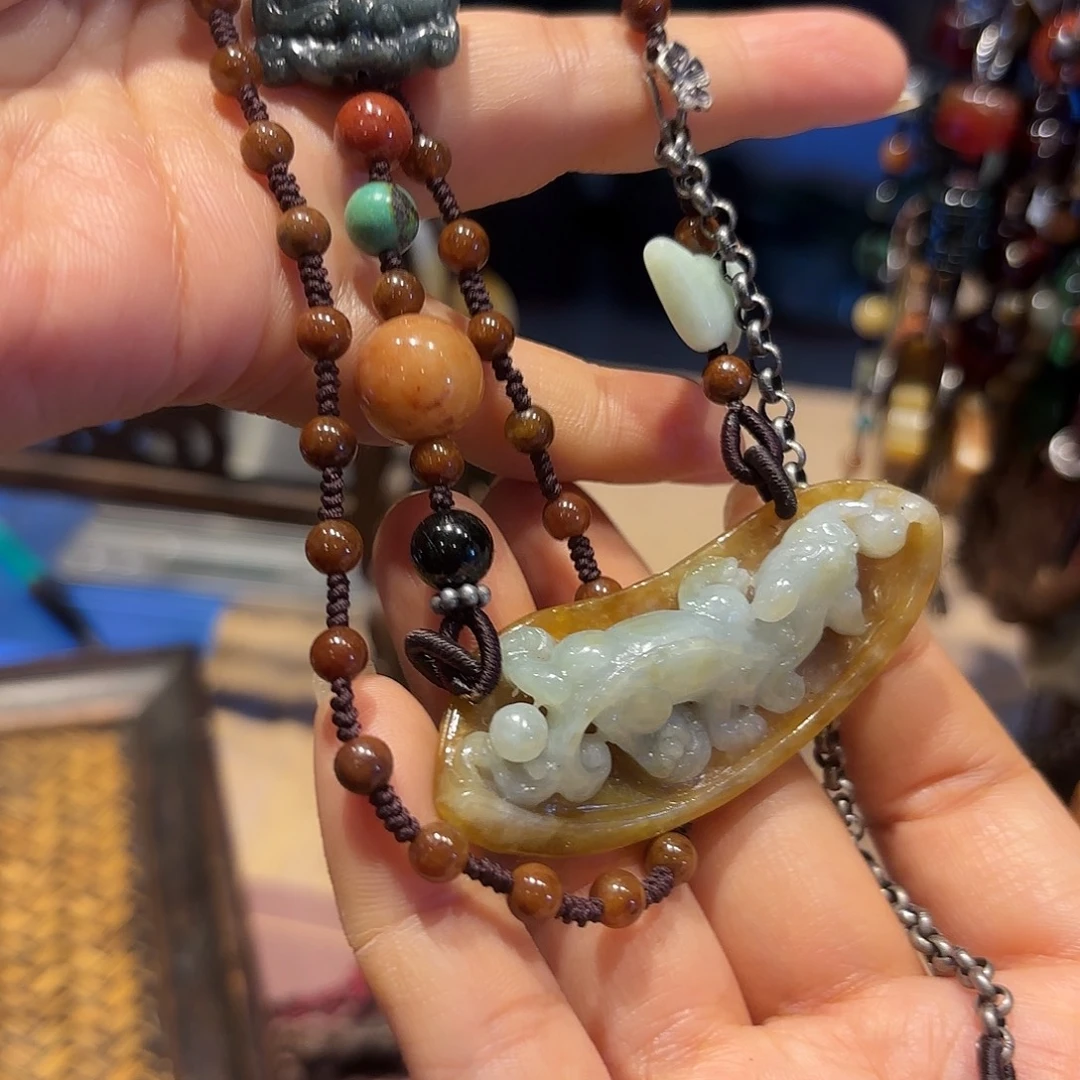 翡翠未镶嵌颈饰原创^_^