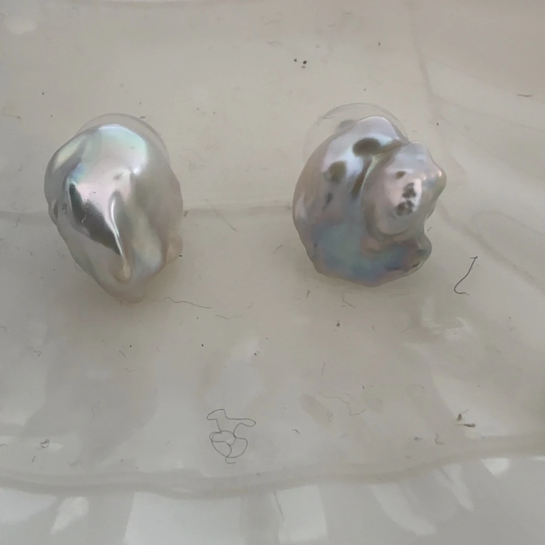 银S925镶嵌淡水珍珠耳饰