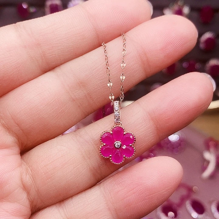 颈饰银S925镶嵌红宝石