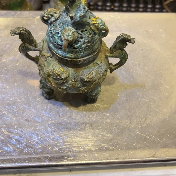 动***衡黄铜摆件，文房工艺品摆件