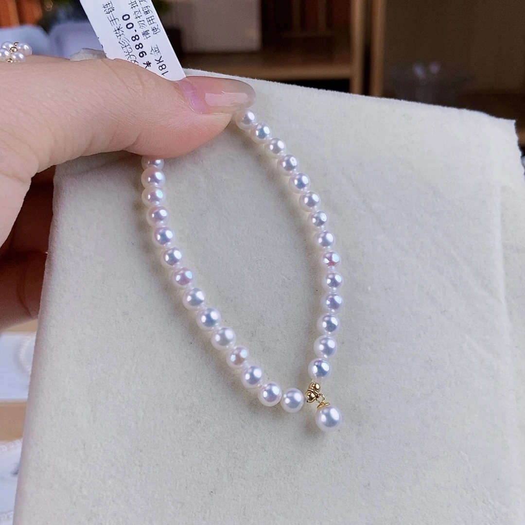 淡水珍珠手绳18K金镶嵌