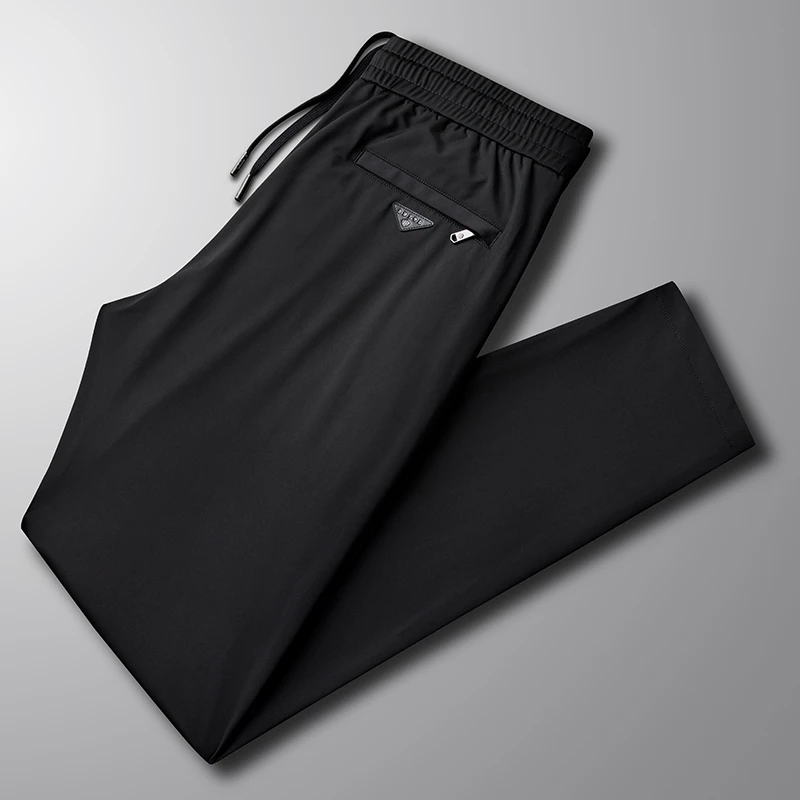 俞兆林弹力透气百搭凉感宽松舒适裤子男款夏季冰丝裤运动裤工装
