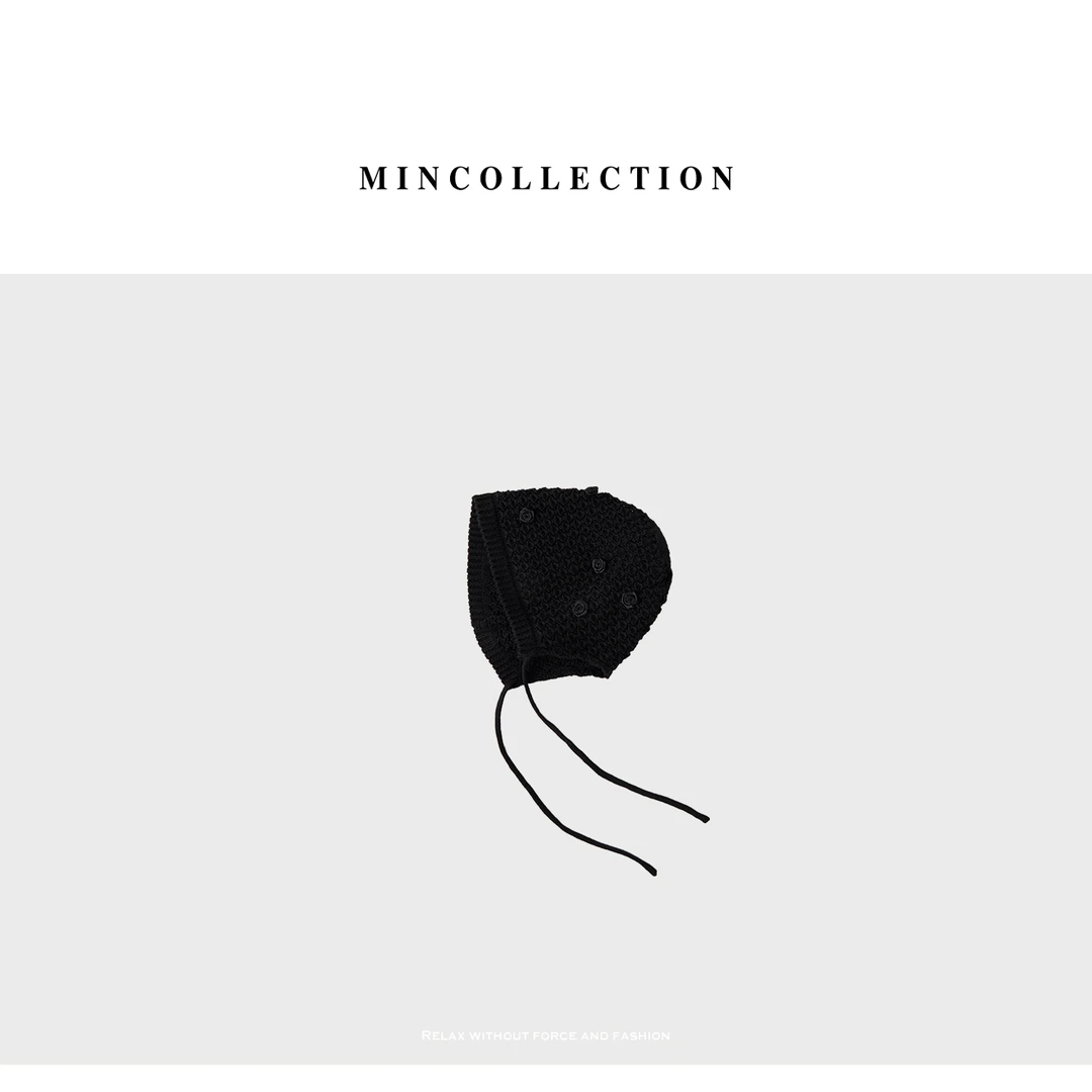 DE Mincollection 小众手工立体玫瑰花精梳棉钩织镂空针织帽55112