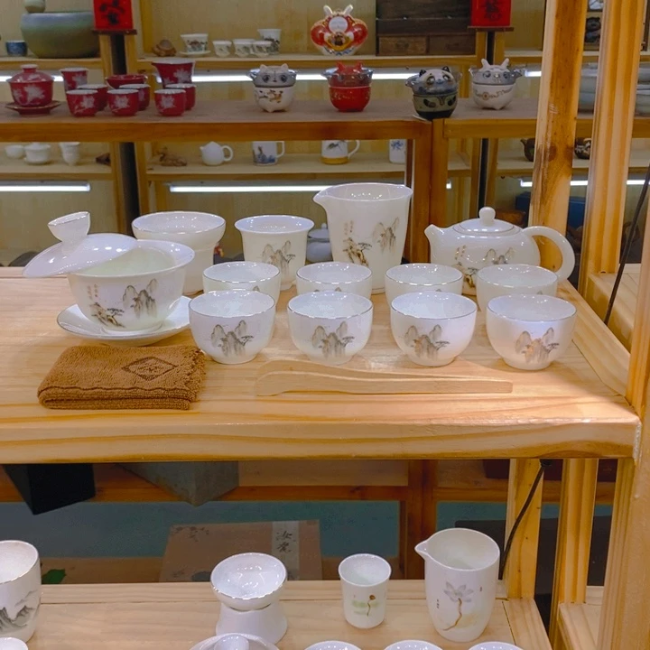 【不止】羊脂玉瓷茶具套装